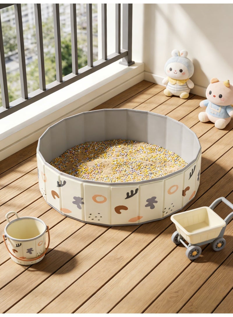 EXCLIFE Children's sandpit toy, indoor round sandpit enclosure for children, foldable sandpit toy for families (120CM) - Image 3